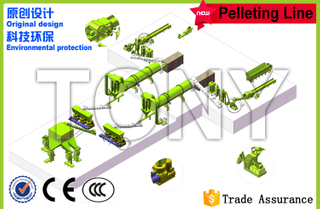 9-12T/H 목재 통나무 펠렛 라인